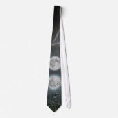 Blue Heron & Moon Wildlife-lover NeckTie Stropdas (Voorkant)