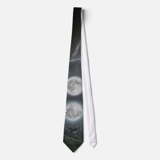 Blue Heron & Moon Wildlife-lover NeckTie Stropdas (Voorkant)