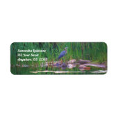 Blue Heron Natuur Painting Address Etiket (Voorkant)