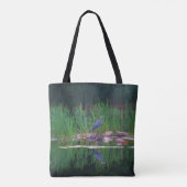 Blue Heron Natuur Photo Painting Tote Bag (Achterkant)