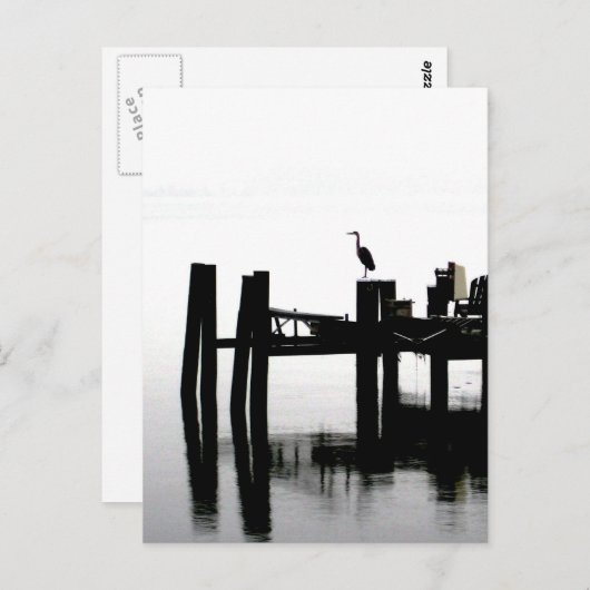 Blue Heron op een grijze dag Briefkaart (Voorkant / Achterkant)