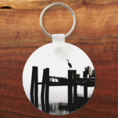 Blue Heron op een grijze dag Sleutelhanger (Voorkant)