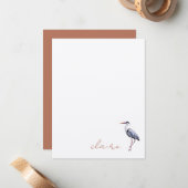 Blue Heron op maat Notitiekaartje (Voorkant / Achterkant in situ)