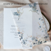 Blue Heron Pastel verlaat bruiloft Vellum Uitnodigingen