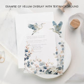 Blue Heron Pastel verlaat bruiloft Vellum Vellum Uitnodigingen