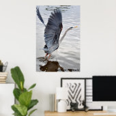 Blue Heron Poster (Thuiskantoor)