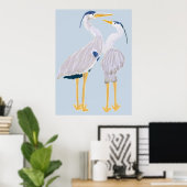 Blue Heron Poster (Thuiskantoor)