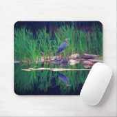 Blue Heron reflecteert Animal Art Muismat (Met muis)