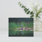 Blue Heron reflecteert Animal Painting Briefkaart (Staand voorkant)