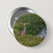 Blue Heron Ronde Button 7,6 Cm (Voorkant /achterkant)