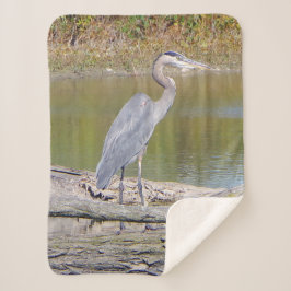Blue Heron sherpa blanket Deken