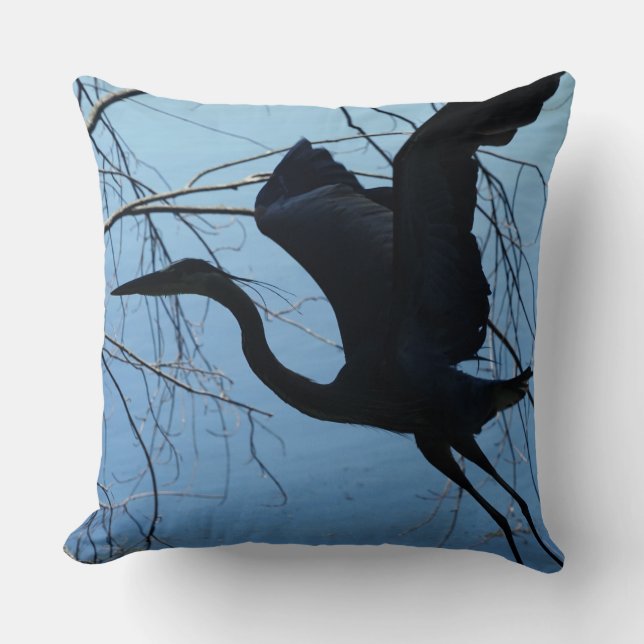 Blue Heron Sierkussen (20 x 20 inch) (Voorkant)