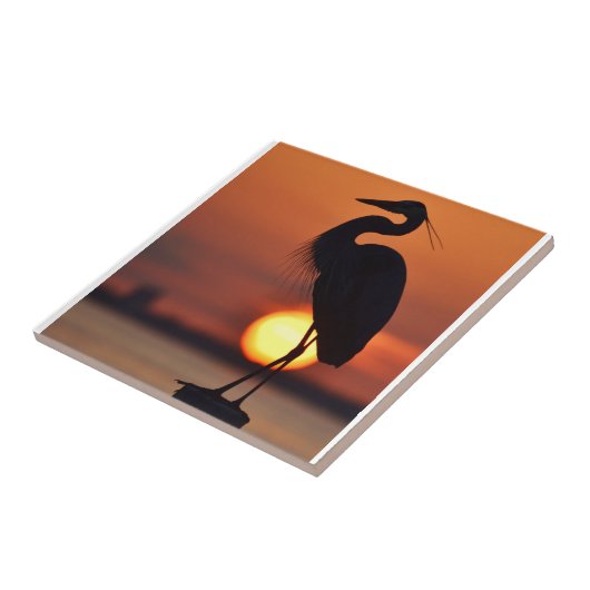 Blue Heron Silhouette Tegeltje (Zijkant)