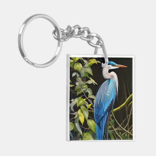 Blue Heron Sleutelhanger (Voorkant Links)