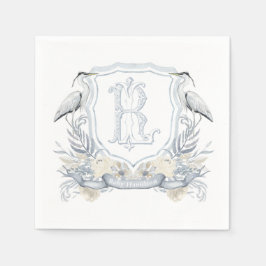 Blue Heron Specialty Monogram Crest Servet