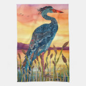 Blue Heron Sunset Keukenhanddoek (Verticaal)
