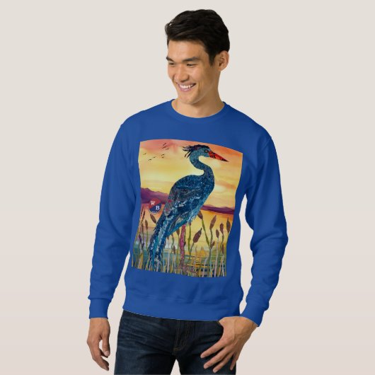 Blue Heron Sunset Sweatshirt (Voorkant volledig)