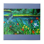 Blue Heron Tile Tegeltje (Voorkant)