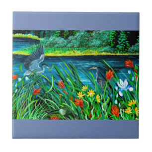 Blue Heron Tile Tegeltje