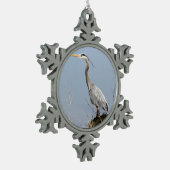 Blue Heron Tin Sneeuwvlok Ornament (Links)