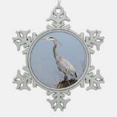 Blue Heron Tin Sneeuwvlok Ornament (Voorkant)