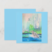 Blue Heron-uitnodiging Kaart (Voorkant / Achterkant)