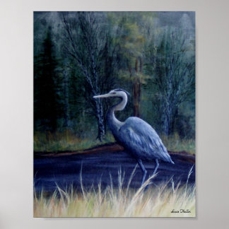 Blue Heron van Suzie Thaller Poster