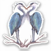Blue Heron Vinyl Sticker (Voorkant)