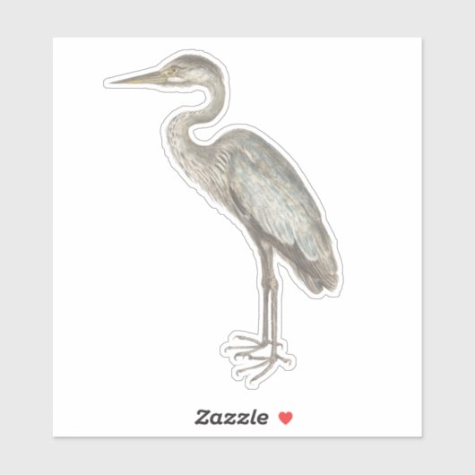 Blue Heron vogelillustratie Sticker (Vel)
