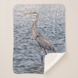 Blue Heron water sherpa blanket Deken