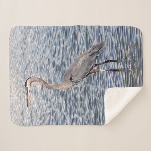 Blue Heron water sherpa blanket Sherpa Deken (Voorkant (horizontaal))