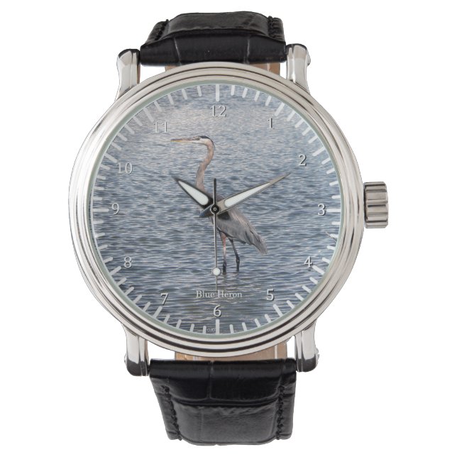Blue Heron waterhorloge Horloge (Voorkant)
