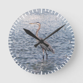 Blue Heron waterklok Ronde Klok