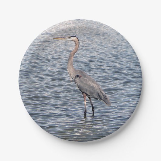 Blue Heron waterpapier bord (Voorkant)