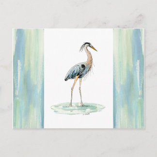 Blue Heron waterverf Briefkaart