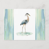 Blue Heron waterverf Briefkaart (Voorkant)