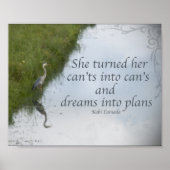 Blue Heron Waterverf Poster (Voorkant)