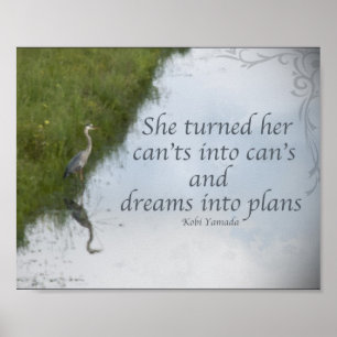 Blue Heron Waterverf Poster