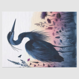 Blue Heron Waterverf-weefselpaper Tissuepapier
