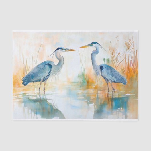 Blue Herons 5 Decoupage Papier (Voorkant)