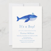 Blue Het is een jongetje onder het Zee Whale Baby Kaart (Voorkant)