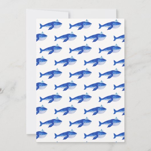 Blue Het is een jongetje onder het Zee Whale Baby  Kaart (Achterkant)