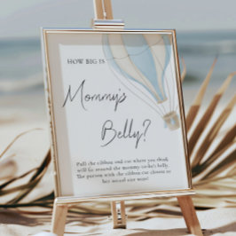 Blue Hete Luchtballon Baby shower Big Mommys Belly Poster