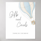 Blue Hete Luchtballon Baby shower Geschenken en Ka Poster (Voorkant)