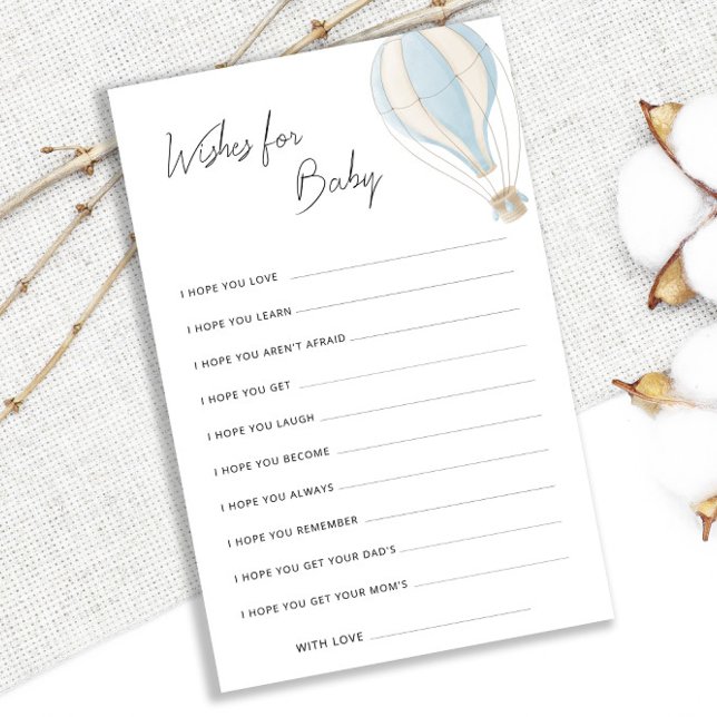 Blue Hete Luchtballon Baby shower Wensen voor Baby (Creator heeft geüpload)