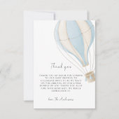 Blue Hete Luchtballon Boy Baby shower Bedankt (Voorkant)