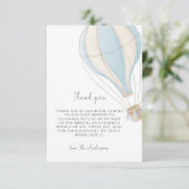 Blue Hete Luchtballon Boy Baby shower Bedankt (Staand voorkant)