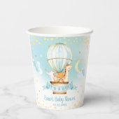 Blue Hete Luchtballon Leuke Dieren Jongen Baby sho Papieren Bekers (Achterkant)