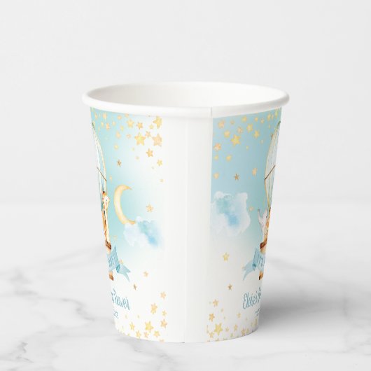 Blue Hete Luchtballon Leuke Dieren Jongen Baby sho Papieren Bekers (Rechts)