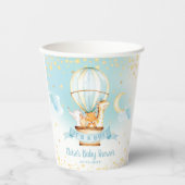 Blue Hete Luchtballon Leuke Dieren Jongen Baby sho Papieren Bekers (Voorkant)